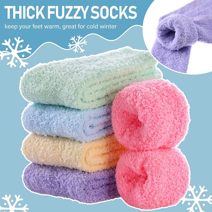 Women's Cozy Fuzzy Grip Socks – 5 Pairs
