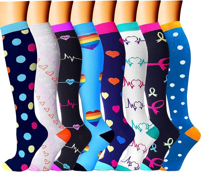 Women's & Men's Knee-High Compression Socks – 15–20 mmHg, 1 Pair