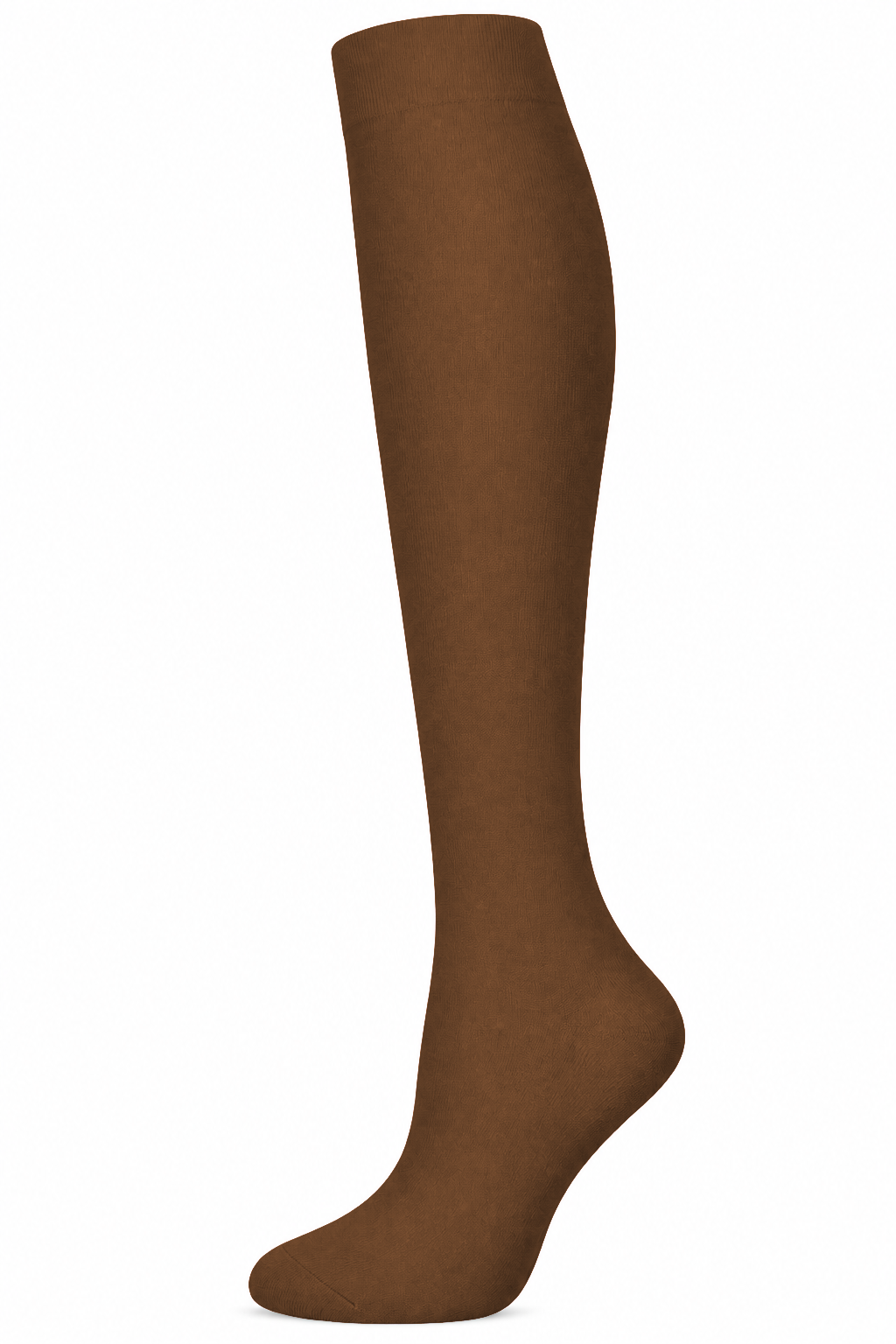 Brown knee-high copper compression sock