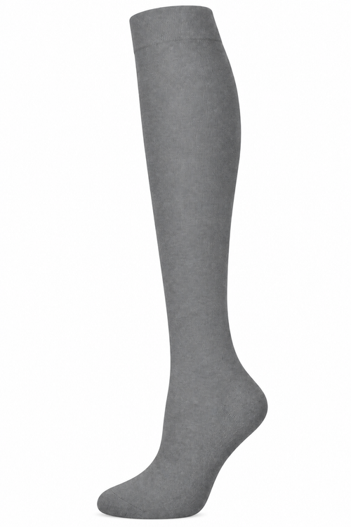 Grey knee-high copper compression sock